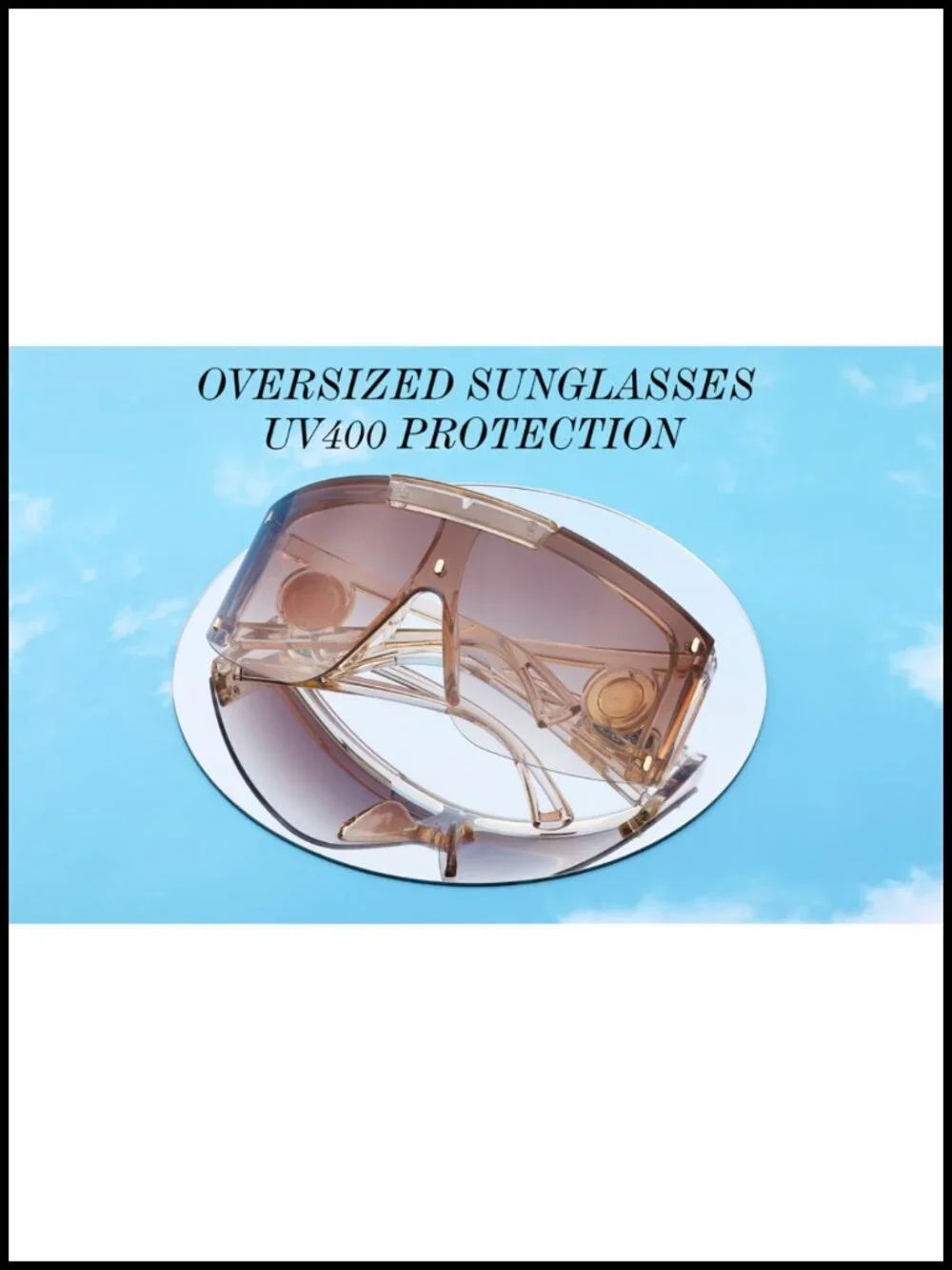 Wrap Shield Sunglasses for Cycling Driving UV400 Protection Oversized Unisex